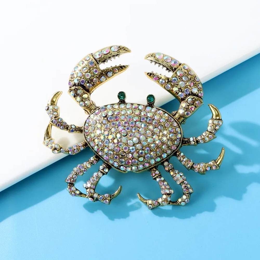Stunning Crab Brooch Marked Heidi Daus